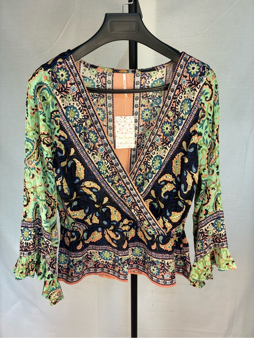 NWT Free Perople Rosalie Wrap Top L - Picture 2 of 9